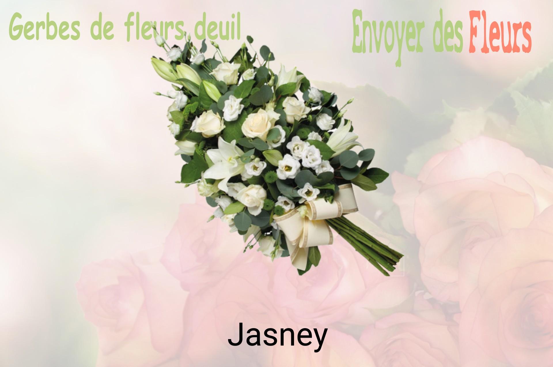 Gerbe de fleurs de deuil livrée à Jasney